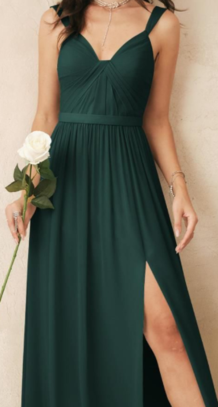 AW BRIDAL 8 M emerald green Lorene wedding bridesmaid party maxi dress NEW B43
